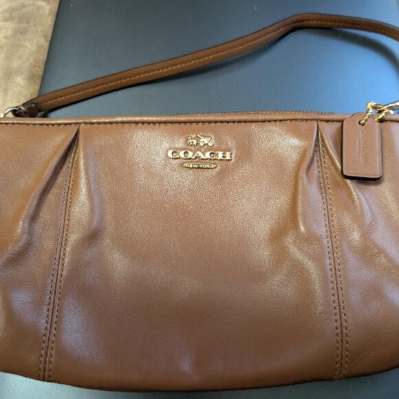 Coach Brown Leather Wristlet Mini Bag - Picture 1 of 4